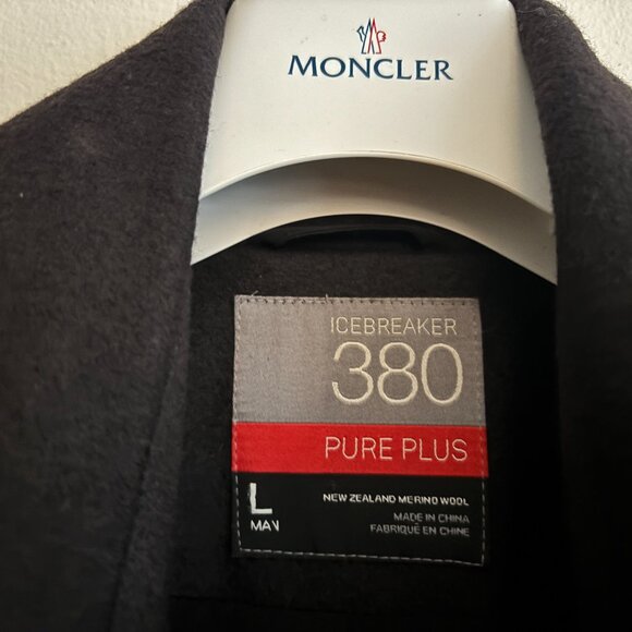 $495 Icebreaker Pure Plus 380 Merino Wool Button up Black Coat/ Jacket — Large - Picture 12 of 16